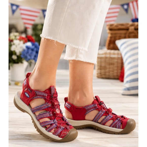 Keen Shoes - Keen Whisper Closed Toe Sandals Size 11 Anti-Odor Red White & Blue 4th of July